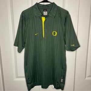 Nike Team Dri-Fit Oregon Ducks Polo Size Medium Green University Of Oregon EUC